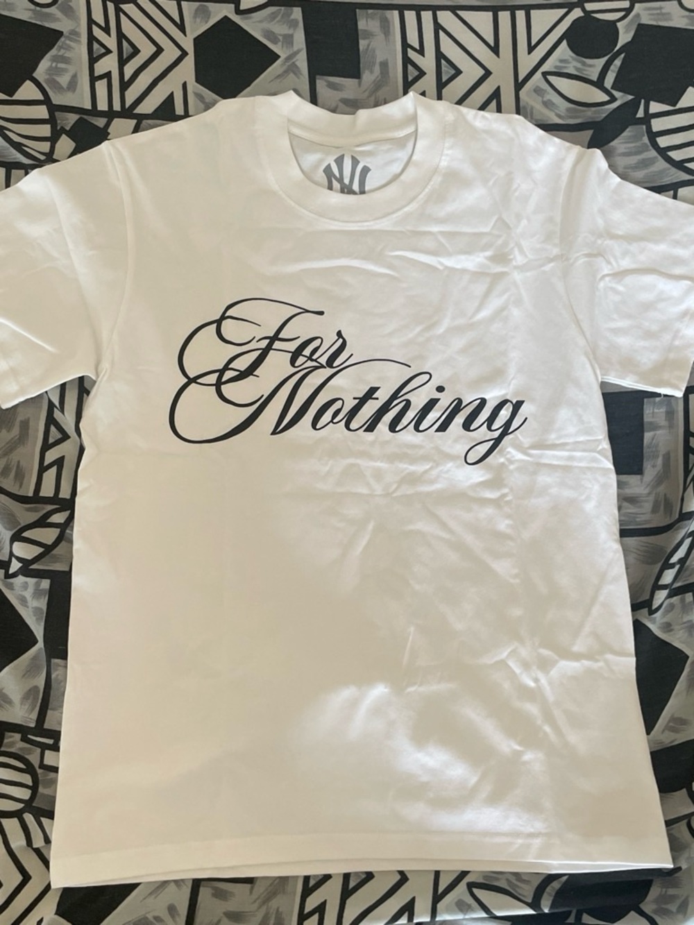 White 'For Nothing' Graphic Short Sleeve Tee